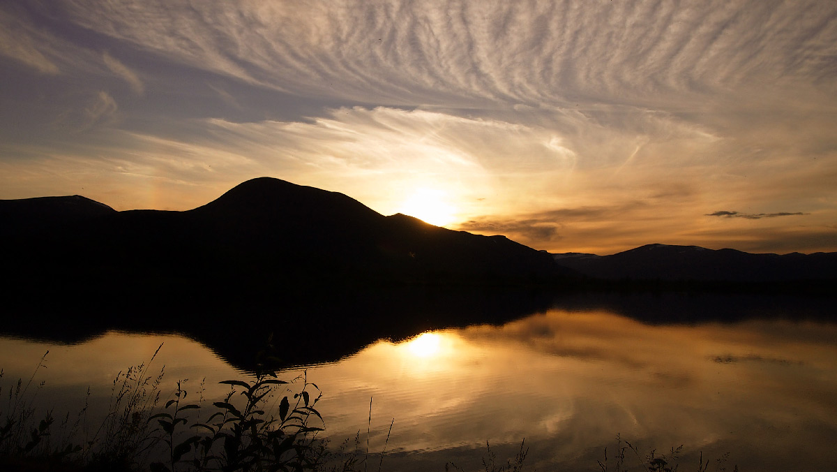 Beautiful dawn in Abisko, Sweden. Concept of new beginnings