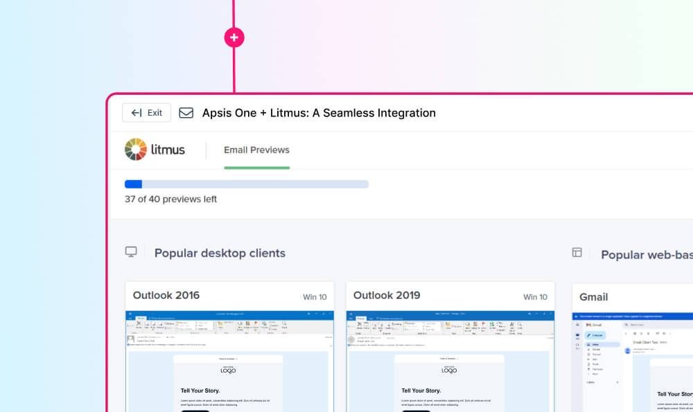 litmus testing of newsletters in Apsis One.