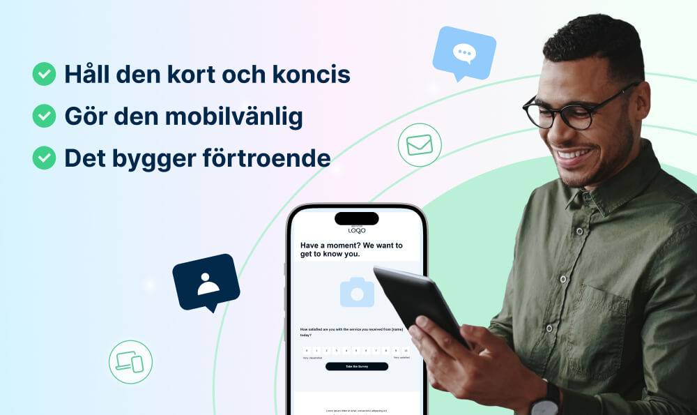 Kort och koncis, mobilvönlig, bygg på förtroende.