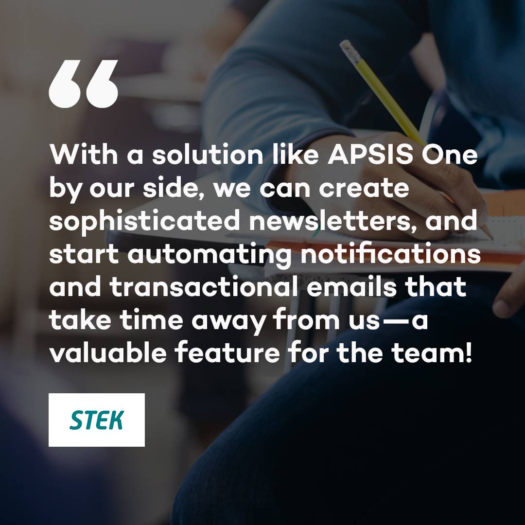 Stek, and APSIS One customer. 