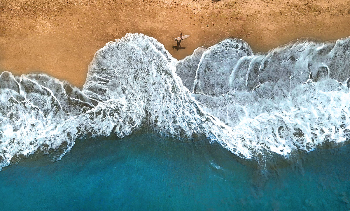 Waves shot from above